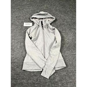 Athleta Triumph Hoodie Womens 2XS Heather Gray Full Zip Soft Sports Outdoor